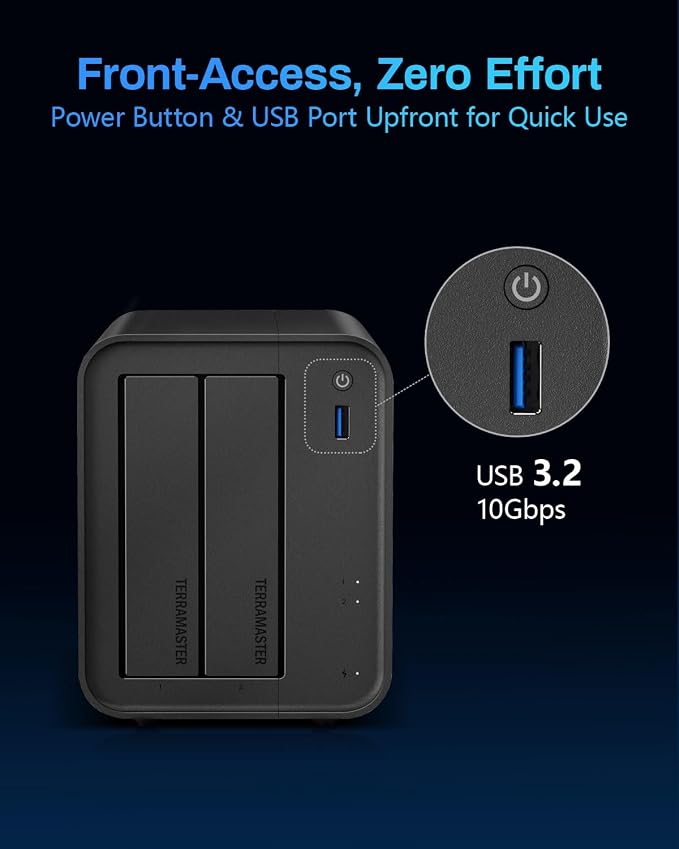 TERRAMASTER F2-425 2-Bay NAS Storage - Image 3