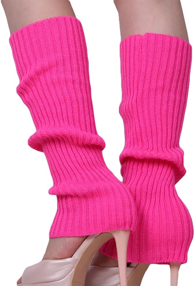 Song Qing Women 80s Dance Plain Ribbed Running Headband Wristbands Knit Crochet - Image 2