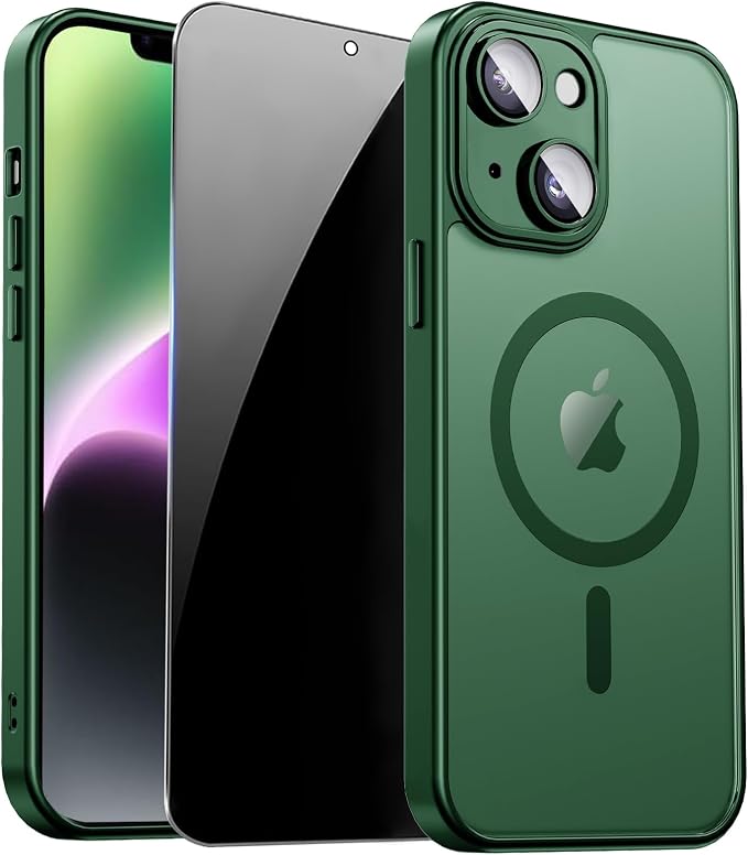 for iPhone 14 Case with Privacy Screen Protector and Camera Protection by ZOZDOKG