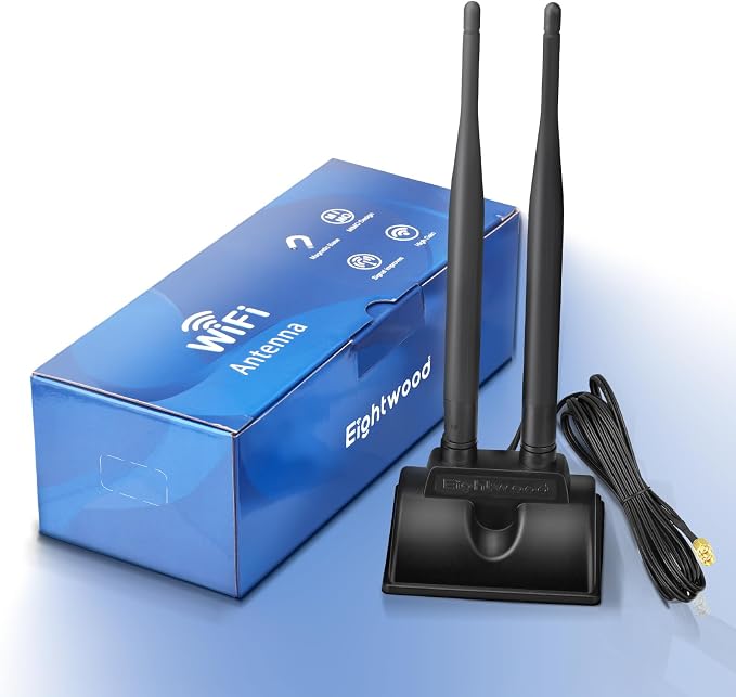 Eightwood WiFi Antenna with RP-SMA Male Connector, 2.4GHz 5GHz Dual Band - Image 8