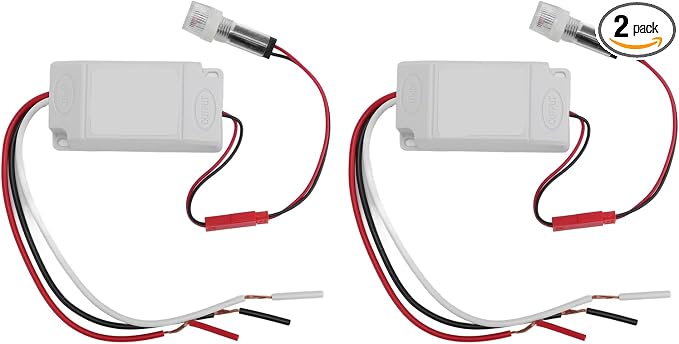 2 Pack Photocell Light Sensor Switch Dusk to Dawn Auto On Off Outdoor Lighting by Eujgoov