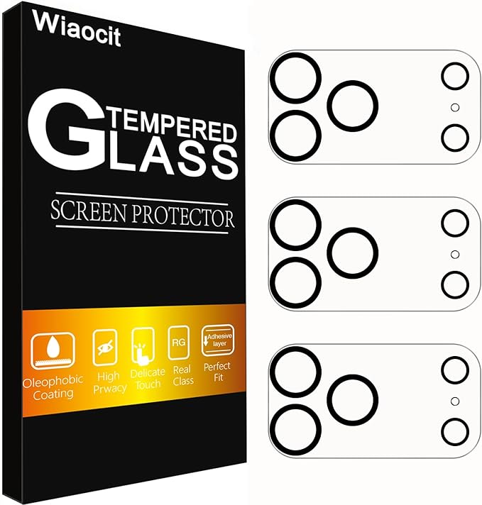 Wiaocit 3 Pack Tempered Glass Camera Lens Protector by Wiaocit