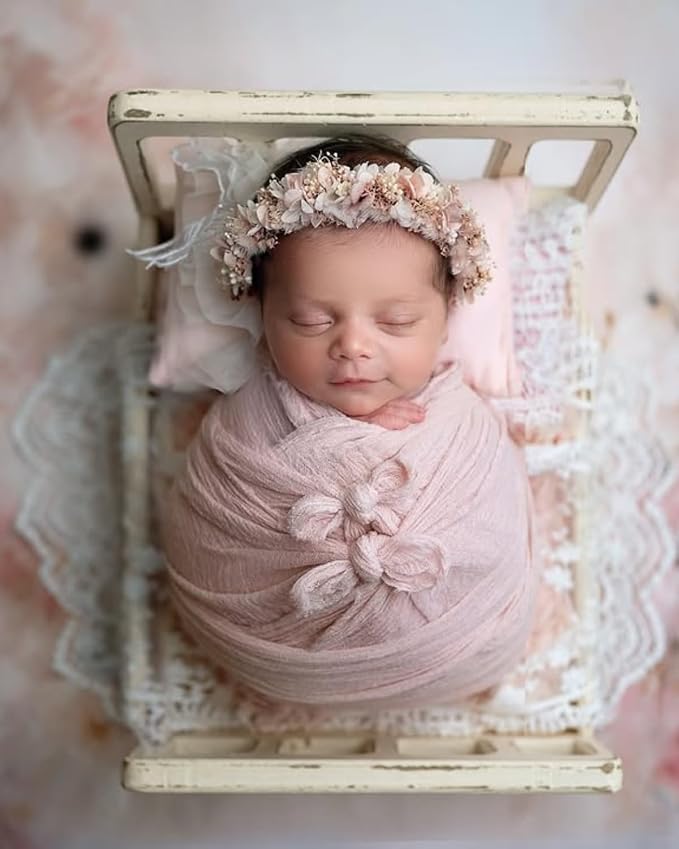 Newborn Photography Props Bed Prop White – Mini Wooden Baby Photography Bed - Image 6