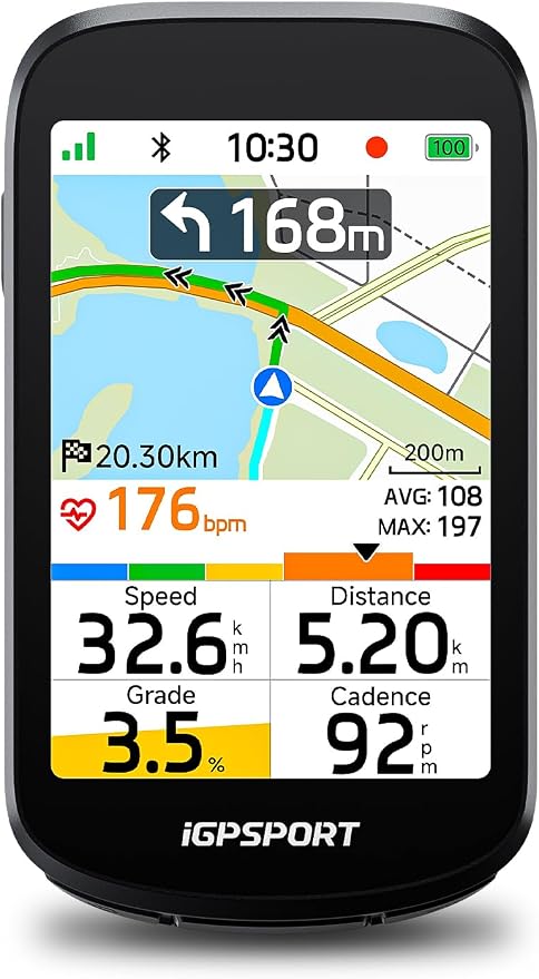 iGPSPORT BSC500 GPS Bike Computer, 3.3'' Touchscreen MAP & Voice Navigation by iGPSPORT