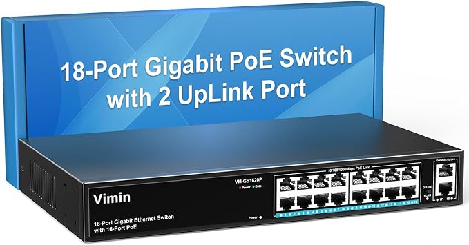 16 Port Gigabit PoE Switch by Vimin