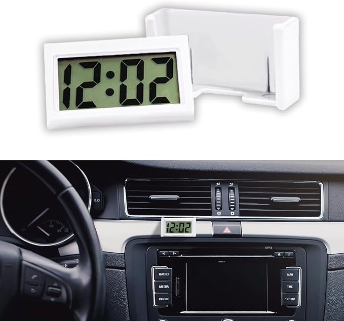 JOYCOURT Small Electronic Dashboard Car Time Clock Self-Adhesive Mini Car by JOYCOURT