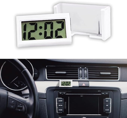 JOYCOURT Small Electronic Dashboard Car Time Clock Self-Adhesive Mini Car by JOYCOURT