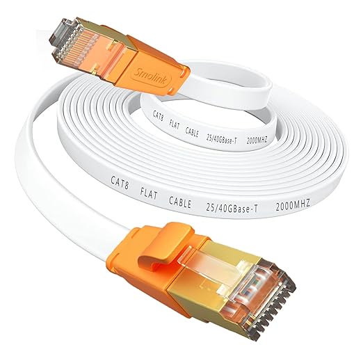 Smolink Ethernet Cable 20 FT, Cat 8 Ethernet Cable 2000Mhz 40Gbps, Internet by Smolink