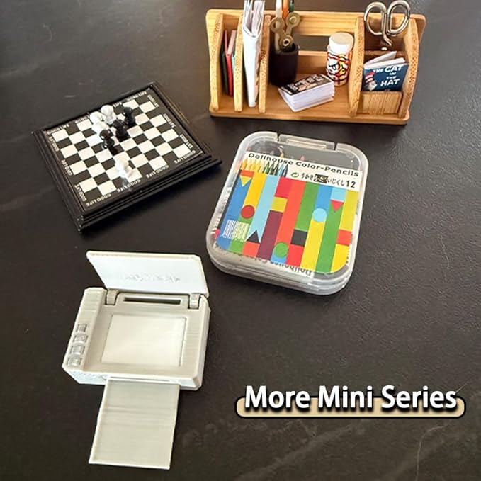 1:12 Mini Dollhouse Accessories Office Supplies Set, Including 2 Print Models - Image 6