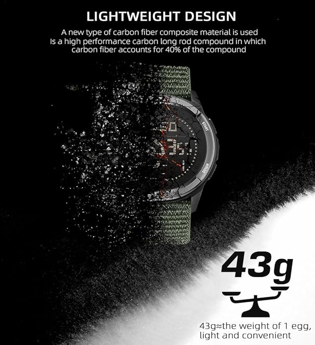 NORTH EDGE ALPS Tactical Outdoor Digital Sports Watch, 50M Waterproof, Calorie - Image 2