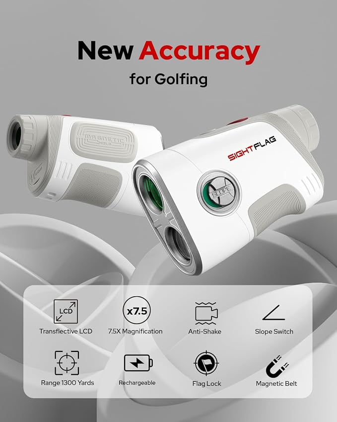 GF2 Golf Rangefinder with Slope, 1300 Yards Laser Range Finder, 7.5X - Image 2