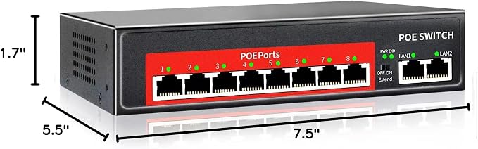 STEAMEMO PoE+ Switch, 8 Port Managed PoE Ethernet Switch, 120W Built-in Power - Image 10