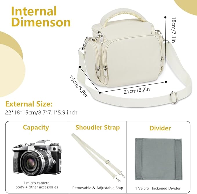Ainiv DSLR Camera Bag, Waterproof Anti-Shock SLR Camera Case, Large Adjustable - Image 2