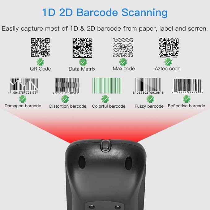 Eyoyo 2D Hands-Free Barcode Scanner, Omnidirectional USB Wired Desktop Barcode - Image 5