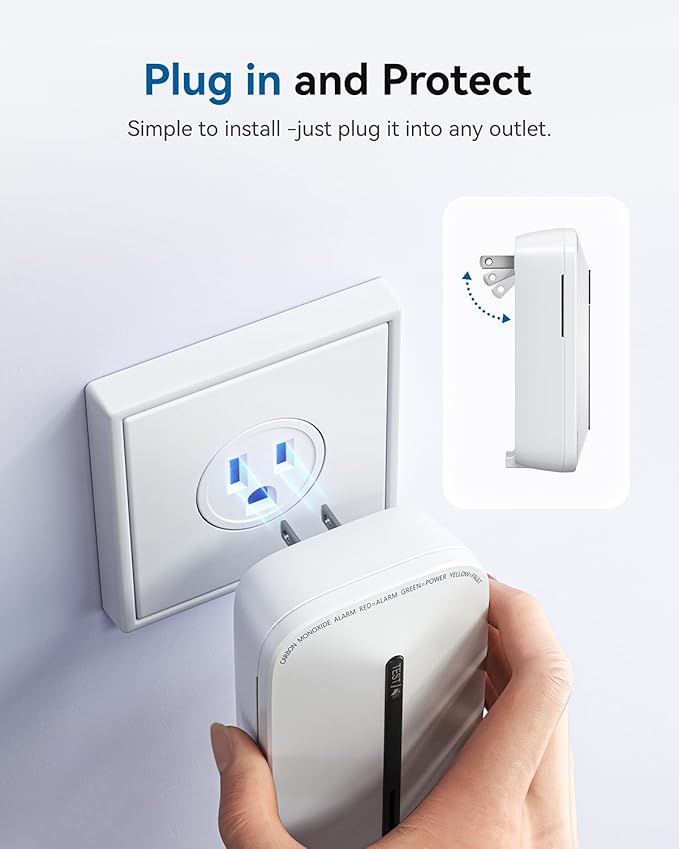 SITERWELL Plug in Carbon Monoxide Detector 10 Year Battery, CO Alarm Detector - Image 3
