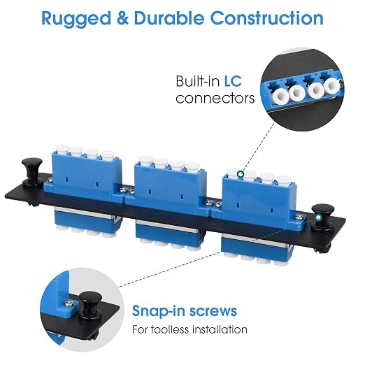 LC/UPC Fiber Patch Panel, 3 Singlemode Blue 4 Channels LC Adapters, 12 Fiber - Image 6