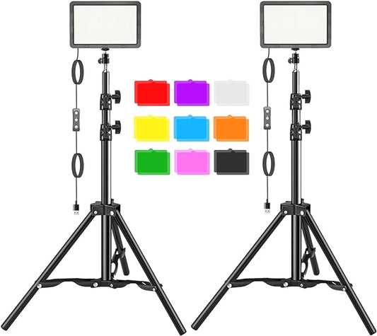 LED Video Light Kit 2Pcs, Hagibis Studio Lights 18 Color Filters by Hagibis