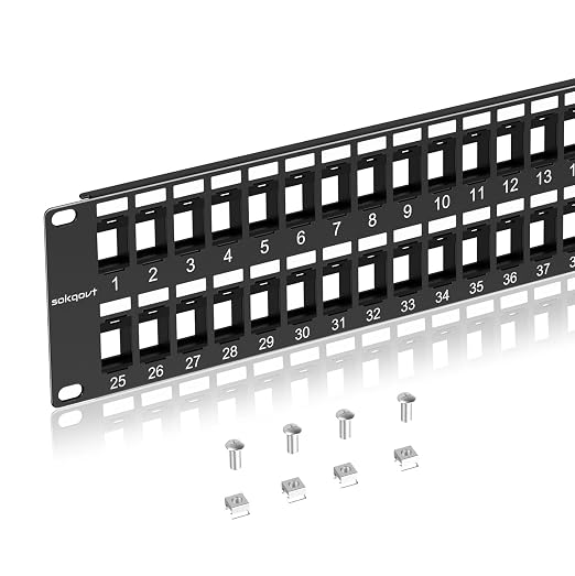 Sokqovt 48 Port Blank Keystone Patch Panel by Unknown