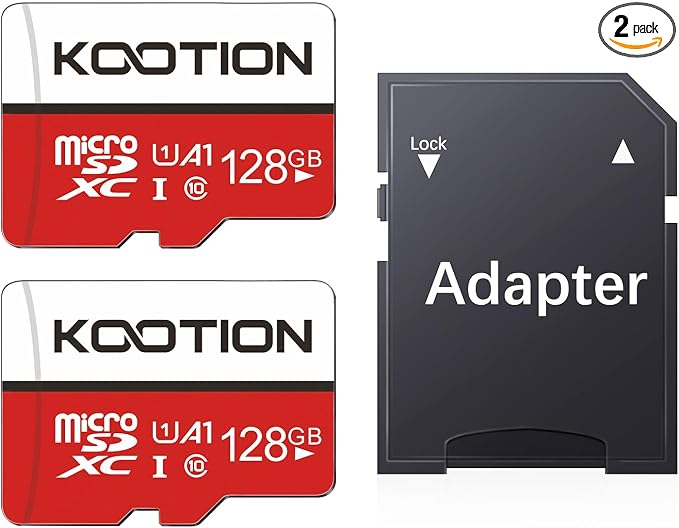 KOOTION 128GB Micro SD Card 2 Pack, UHS-I microSDXC Flash Memory Card, Full HD by KOOTION