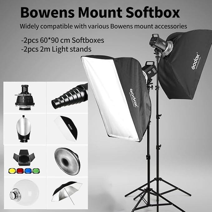 2pcs Godox MS300 Studio Flash Kit - Image 4