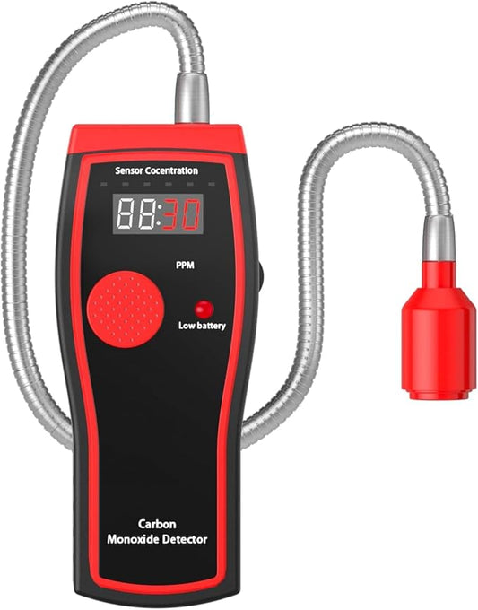 Carbon Monoxide Detector, 12 Inch Long Bendable Sensor, Alarms Battery Operated by SafProt