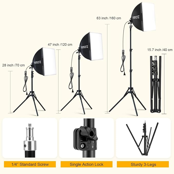 Professional Softbox Lighting Kit, Continuous Lighting - Image 4
