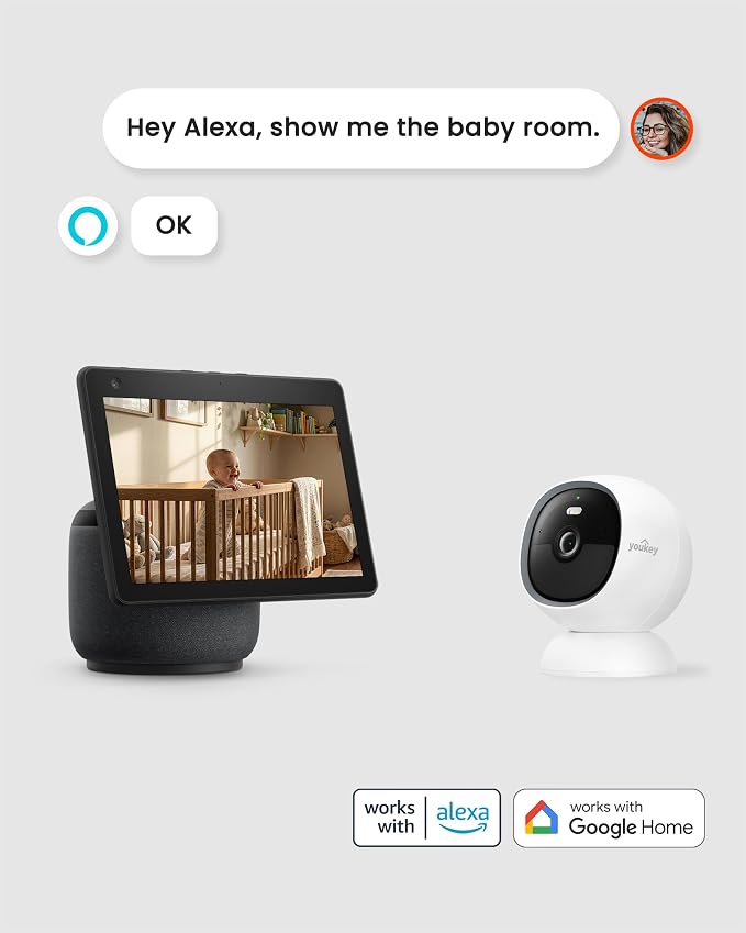 youkey Magnetic Indoor Security Camera Wireless, 2K Battery Powered Camera - Image 6