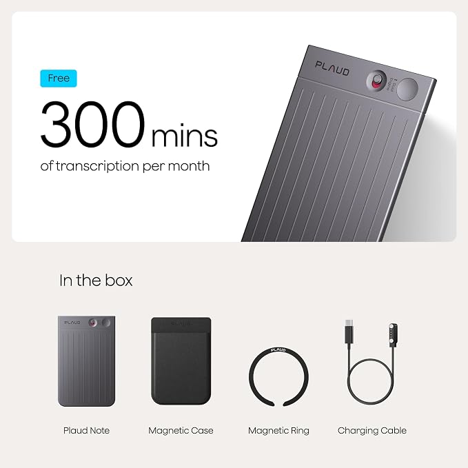 Plaud Note AI Voice Recorder, Note Taker w/Case, App Control, Transcribe & - Image 9