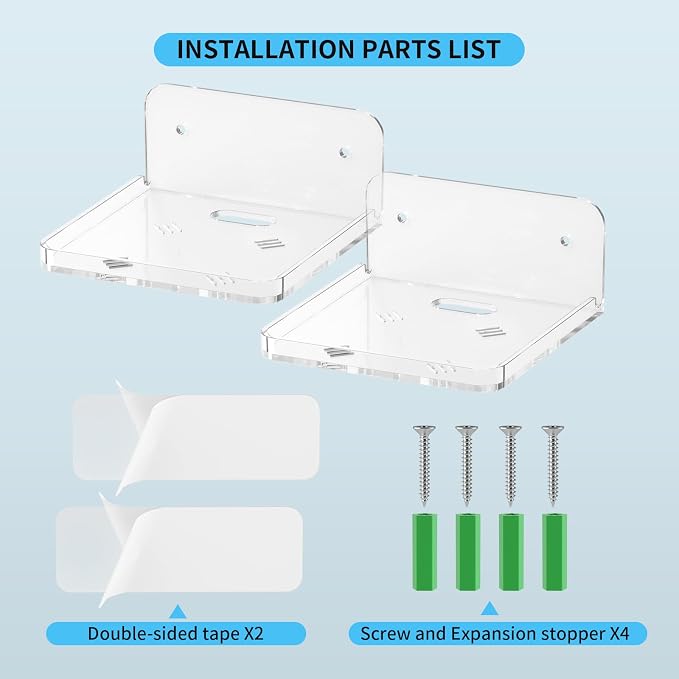 Wall Mount Floating Shelves for 2 Pcs Camera Mini Speaker Shelf Baby Monitor - Image 8