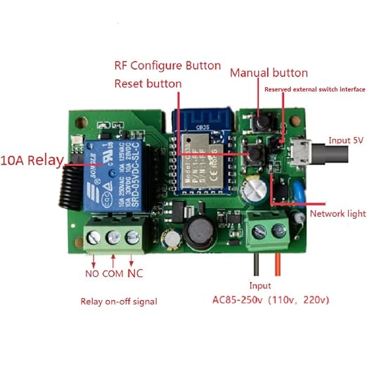 Updated WiFi Wireless Smart Switch Inching Self-Locking Relay Module, be - Image 3