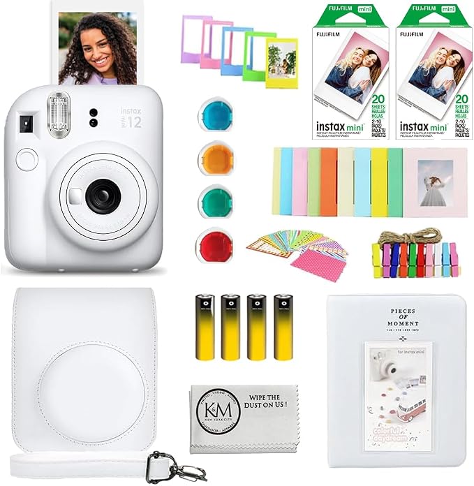 FUJIFILM INSTAX Mini 12 Instant Film Camera | Clay White Bundled by FUJIFILM