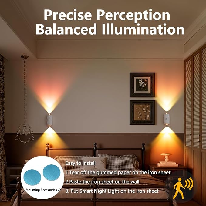 Rechargeable Motion Sensor Night Light, Magnetic RGB Color Changing LED Ambient - Image 7