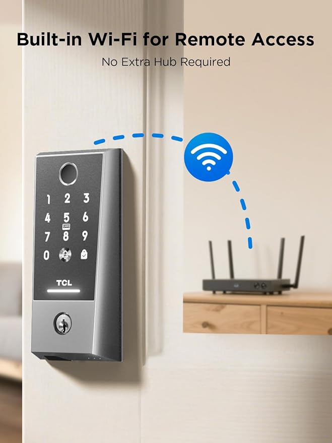 TCL Smart Lock D2 Plus, Fingerprint Keyless Entry Door Lock, Touchscreen Keypad - Image 6