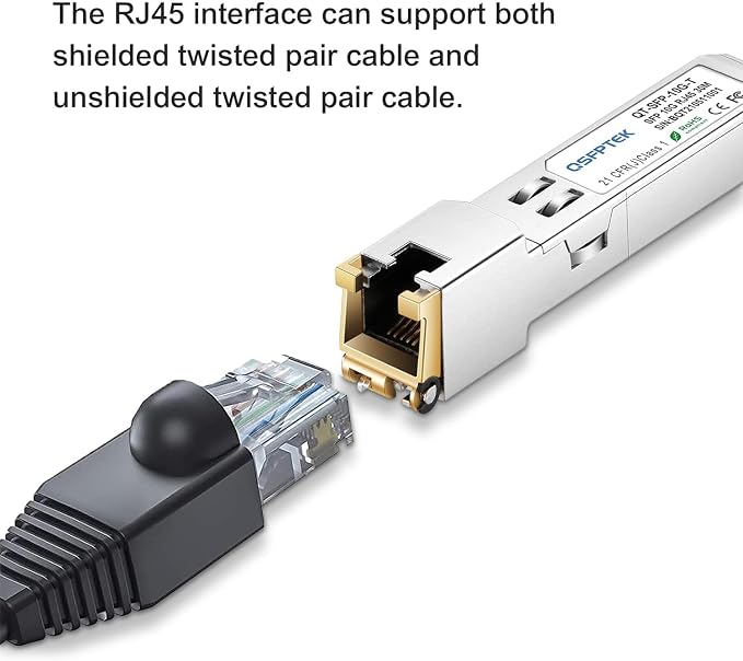QSFPTEK 10GBASE-T SFP+ to RJ45 Module, 10Gb Ethernet Copper RJ-45, 10 Gigabit - Image 6