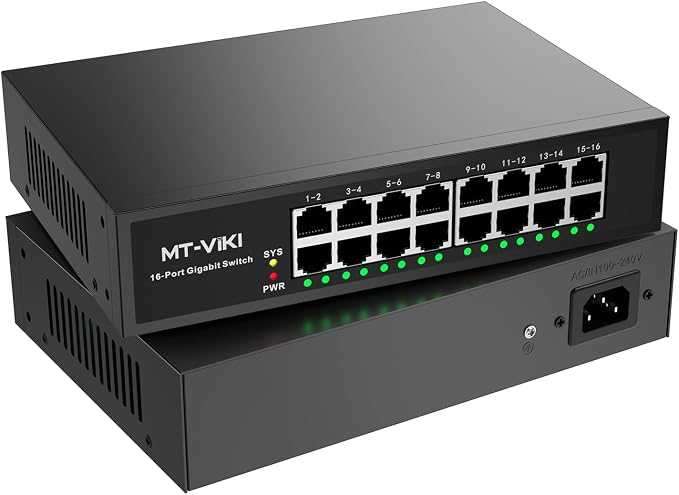 MT-VIKI 24 Port Gigabit Ethernet Switch, Unmanaged Network Switch Splitter by MT-VIKI