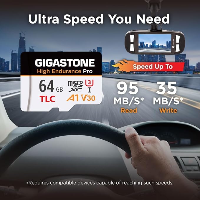 【5 Yrs Free Data Recovery】【Dash Cam】 GIGASTONE 64GB Micro SD Card 2-Pack - Image 2