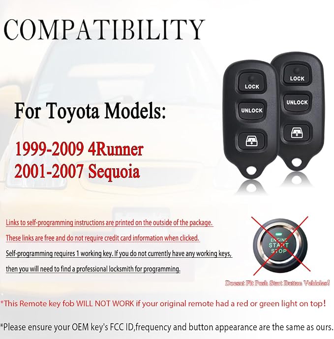 MechanMagic 2PCS Key Fob Remote Replacement Fits - Image 2