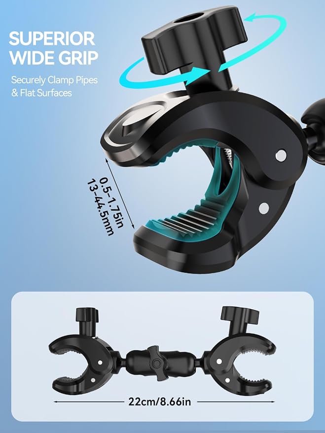 MAGJIEYX Double Clamp Mount, 360°Magic Arm - Image 7