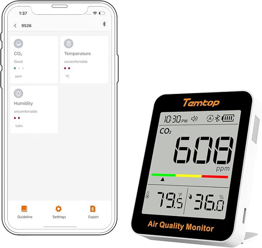 Temtop CO2 Monitor Indoor Air Quality Monitor by Temtop