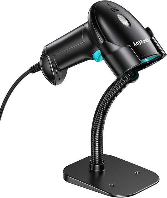 Barcode Scanner with Stand, USB Wired Inventory 2D 1D QR Code Scanner, by Anyeast