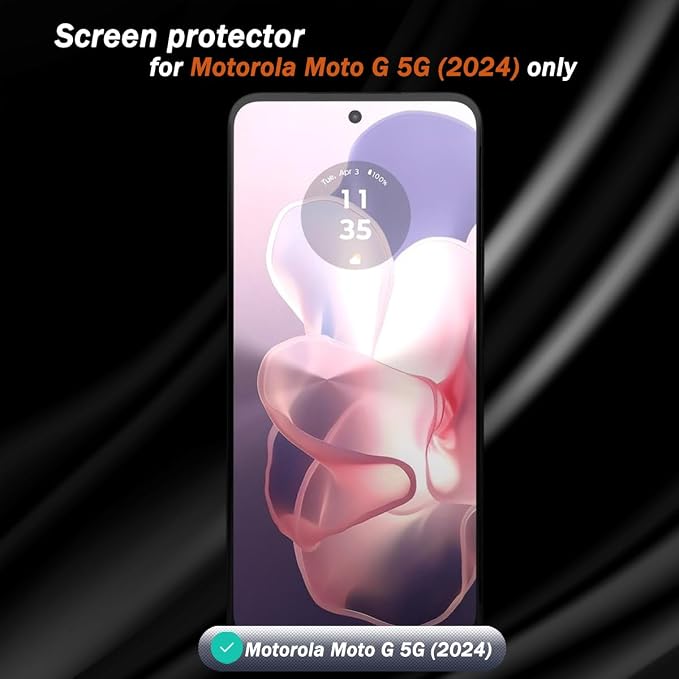 2 Pack Privacy Tempered Glass for Motorola Moto G 5G Screen Protector, 9H - Image 2