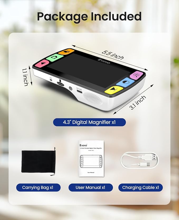 Eyoyo Portable Digital Magnifier 4.3-Inch: Electronic Video Magnifier - Image 9