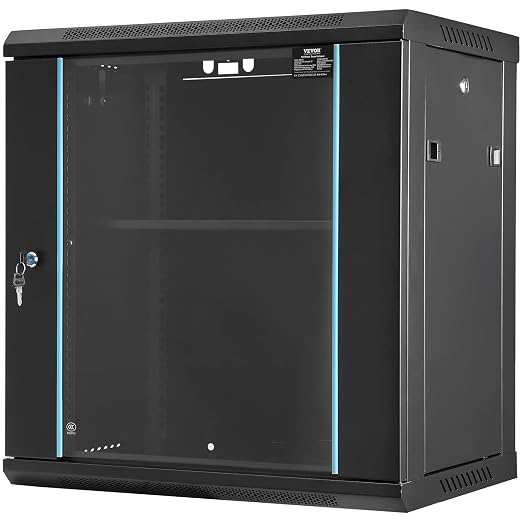 VEVOR 12U Wall Mount Network Cabinet, 15.5'' Deep Server Rack Cabinet Enclosure - Image 9