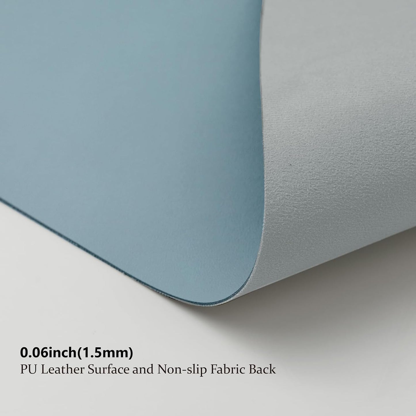 HOMIEAZICOZI Leather Desk Mat - Non-Slip PU Pad for Office and Home Organization Accessories Ideal Large Mouse Mats on Top of Desks (Light Blue,36''x 17'') (DPD-LB-L)