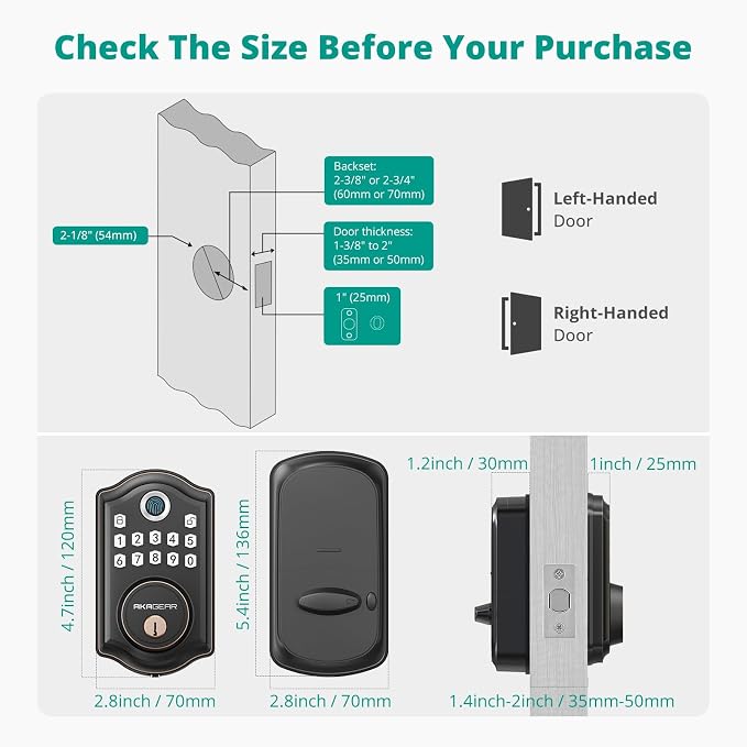 AkaGear Keyless Entry Door Lock - Image 8