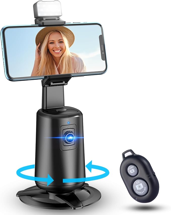 Auto Face Tracking Tripod 360° Rotating Cell Phone Photo and Video Kits Stand by jiangler