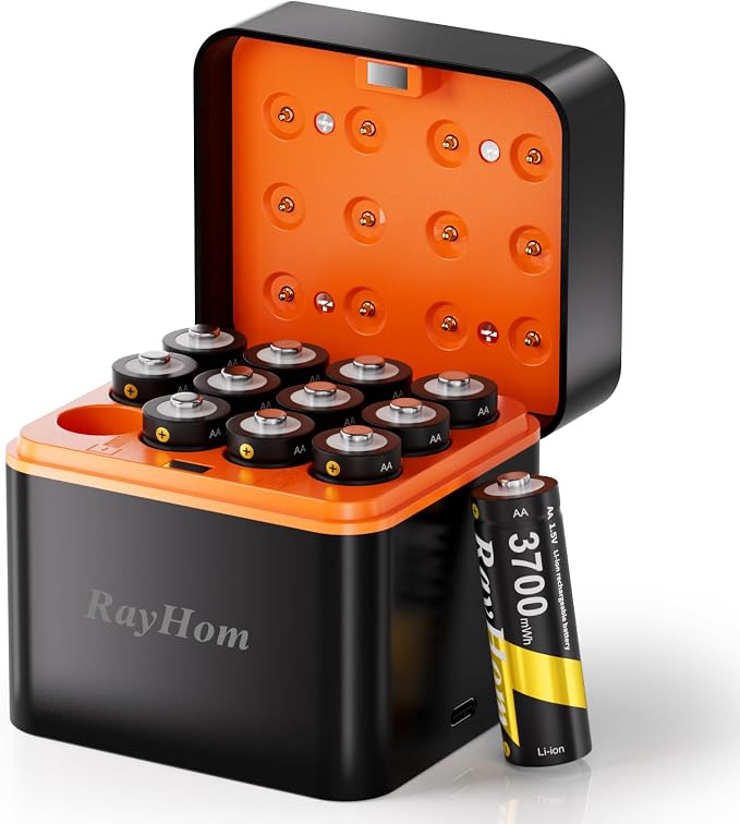 Rechargeable AA Lithium Batteries by RayHom