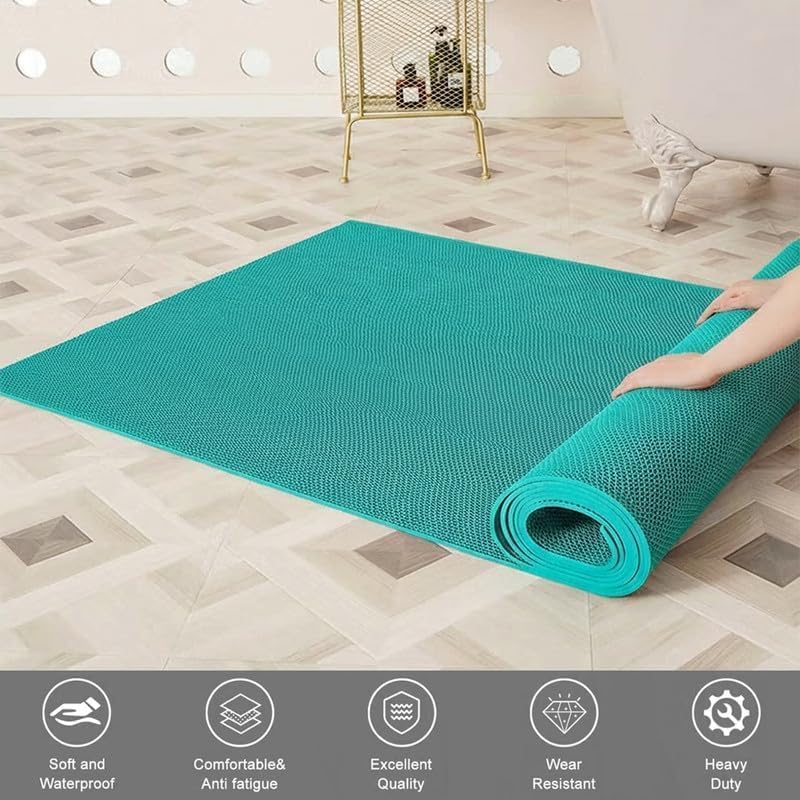 Anti Slip Drainage Mat Cutable Pool Flooring Bathroom Mats 4FTX44FT PVC Mesh - Image 2