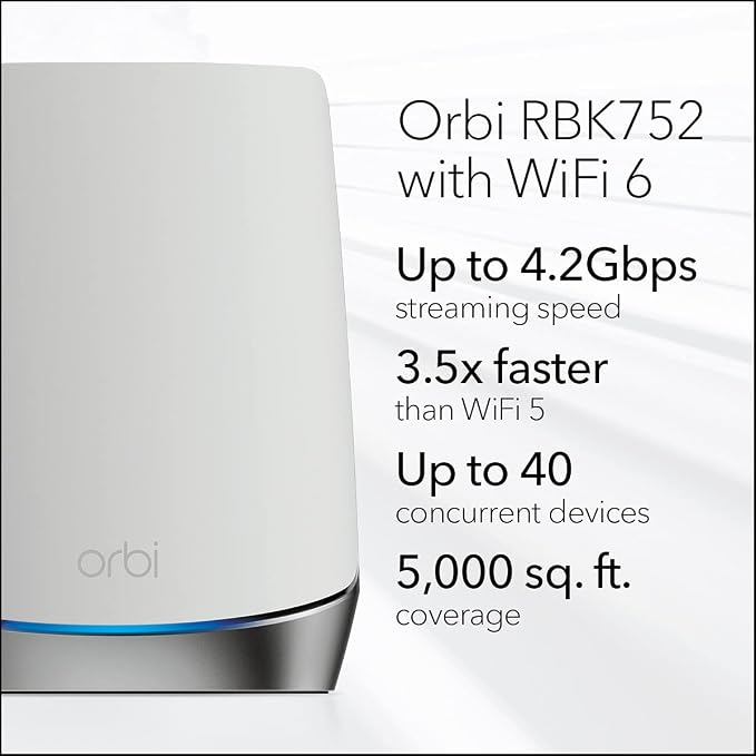 NETGEAR Orbi Whole Home Tri-Band Mesh WiFi 6 System – Router - Image 2