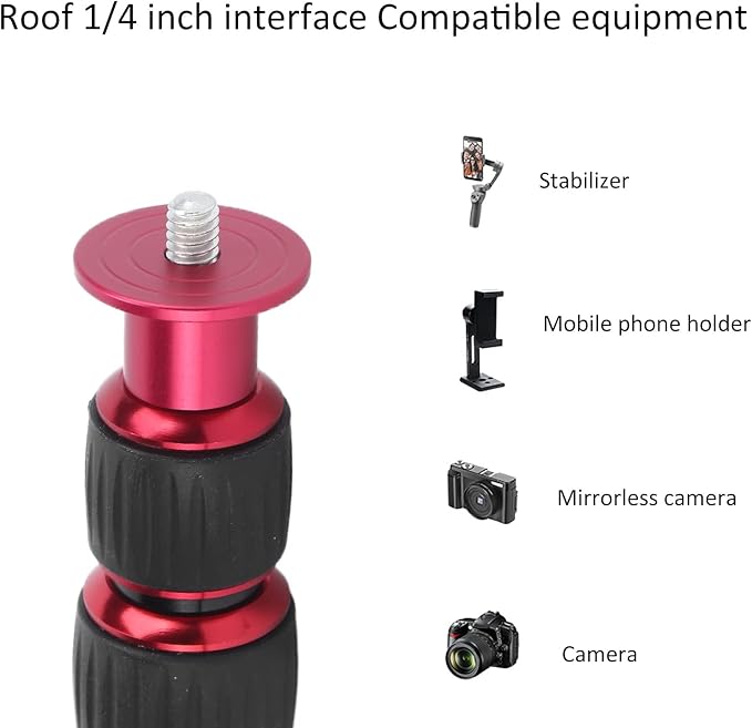 LR-255 Camera Monopod, 13.2-42.5in Extension Pole, 5 Section Aluminium Alloy - Image 5